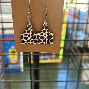 Cow print earrings